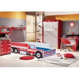 Barnsäng - Riko Med Madrass - Fire Brigade