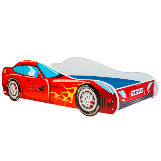 KOBI Barnsäng – Car Med Madrass – Racer – 160 x 80 Cm