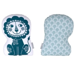 Roommate - Kudde - Soulmate Lion Blue / Grey-Blue