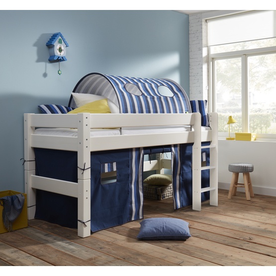 fööniks - loftsäng halvhög lahe - 80x160 cm vit rak stege