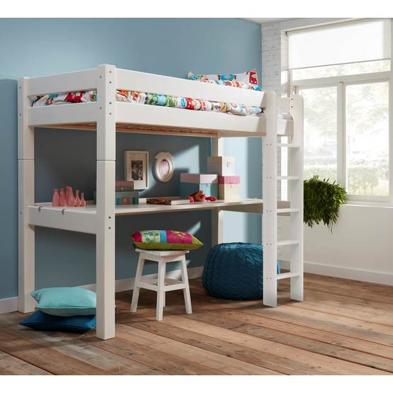 fööniks - hög loftsäng 80x200 cm - rak stege