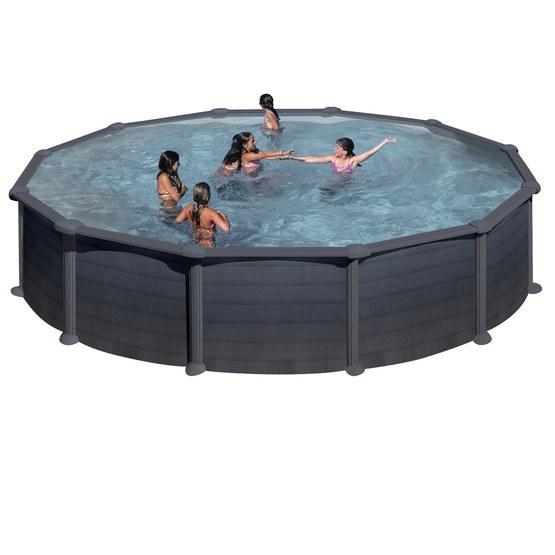 Swim And Fun - Basic Pool Round Ø550 x 132 cm, Black Graphite