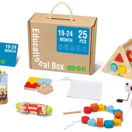Tooky Toy - Educational Box Wooden Toys 19-24 Månader 25-Delar