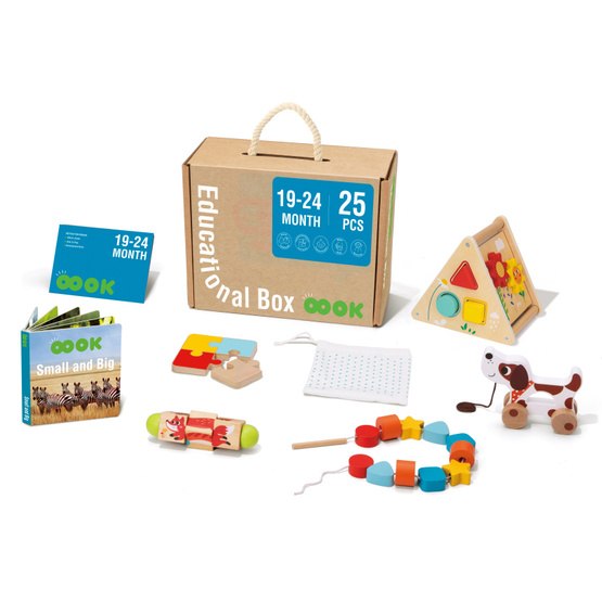 Tooky Toy – Educational Box Wooden Toys 19-24 Månader 25-Delar