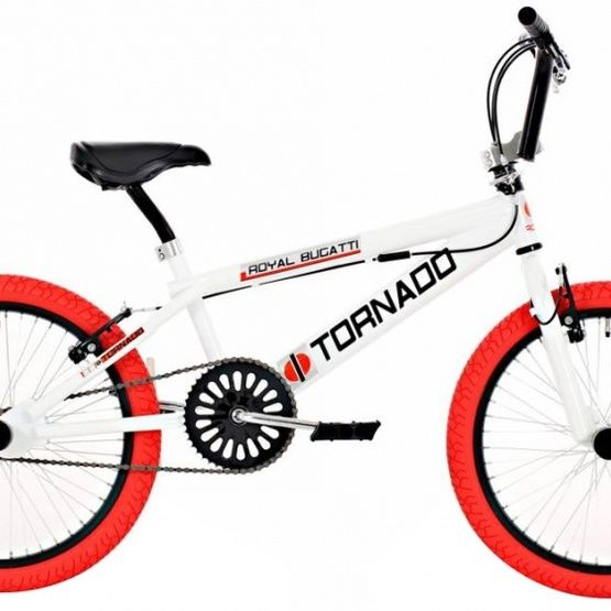Bike Fun – BMX Cykel – Tornado 20 Tum Vit/Röd