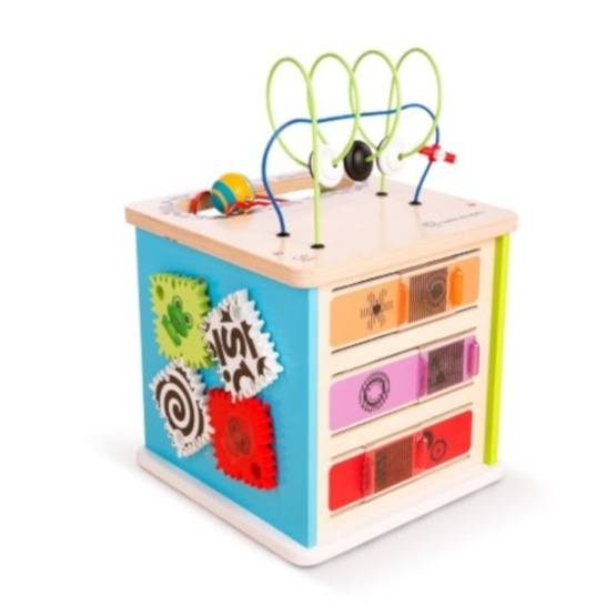 Hape - Wooden Activity Cube And Bead Frame Console