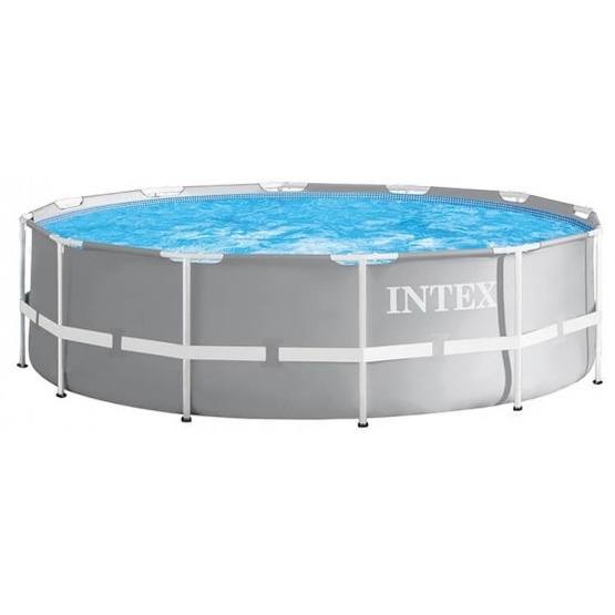 Intex - Pool Med Pump 26712Gn Prism 366 X 76 Cm Grå