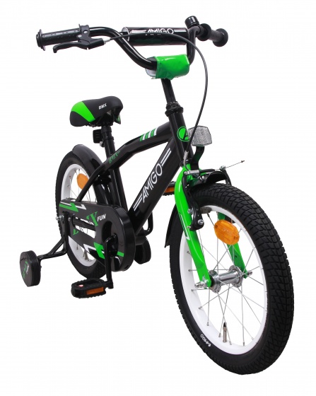 Amigo - BMX Cykel - Bmx Fun 16 Tum Grön/Matte Svart