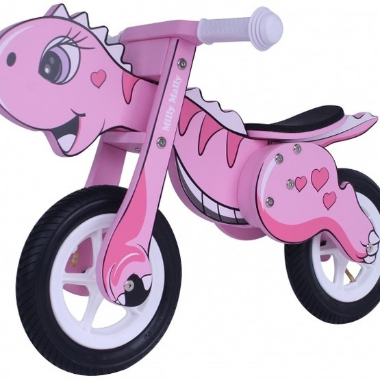 Milly Mally - Balanscykel - Dino Mini Loopfiets 12 Tum Junior Rosa