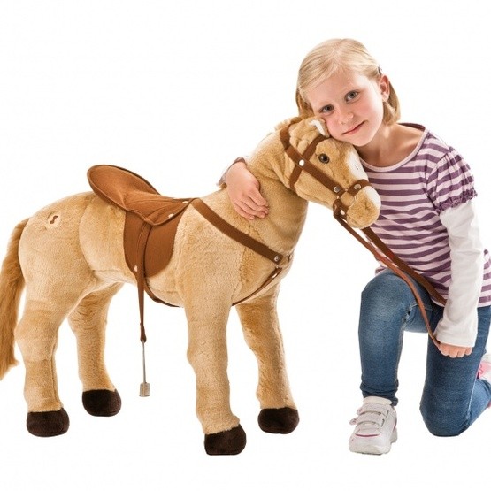 Happy People Palomino Horse With Sound Brun 81X50 Cm