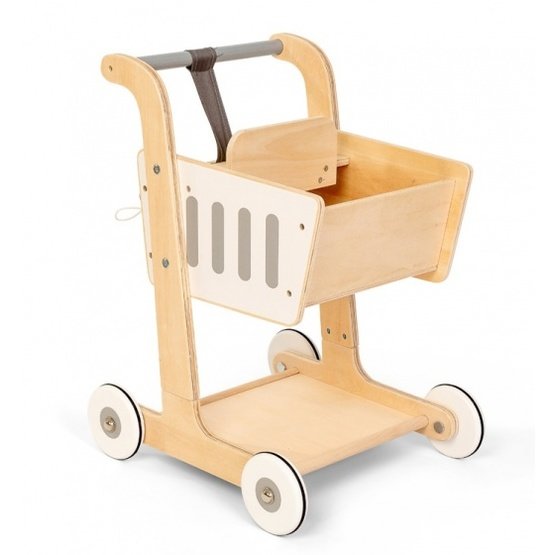 Mamamemo - Shopping Trolley With Child Seat Wood 51 X 38 X 35 Cm