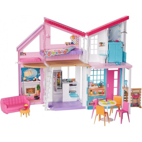 Barbie - Dockskåp Malibu 90 Cm Rosa/Vit