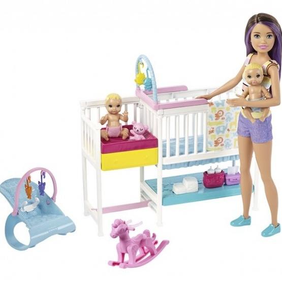 Barbie Play Set Babysitter Skipper childrens Room 10 Delar