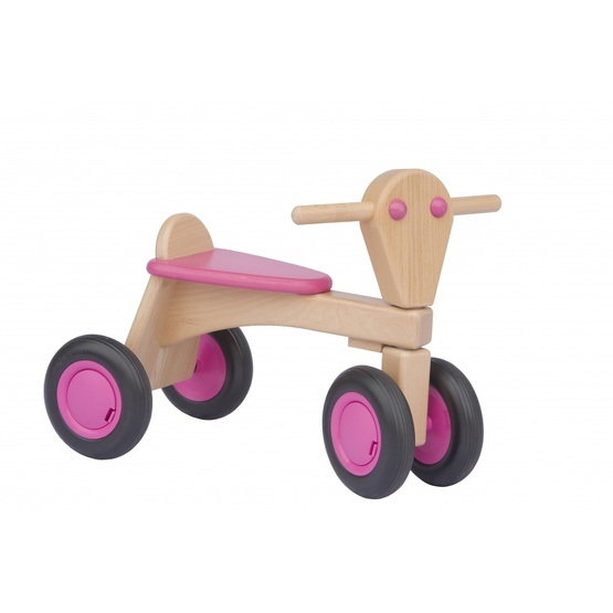 Van Dijk Toys - Sparkcykel - Houten Loopfiets Junior Rosa