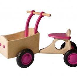 Van Dijk Toys - Sparkcykel - Loop-Bakfiets Junior Rosa