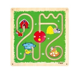 Viga Toys - Wall Game Maze Farm 47 Cm Grön