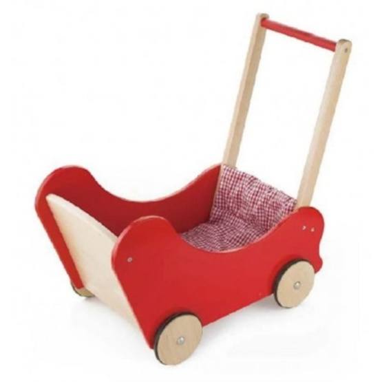 Viga Toys - Wooden Dockvagn 55.3 Cm Röd