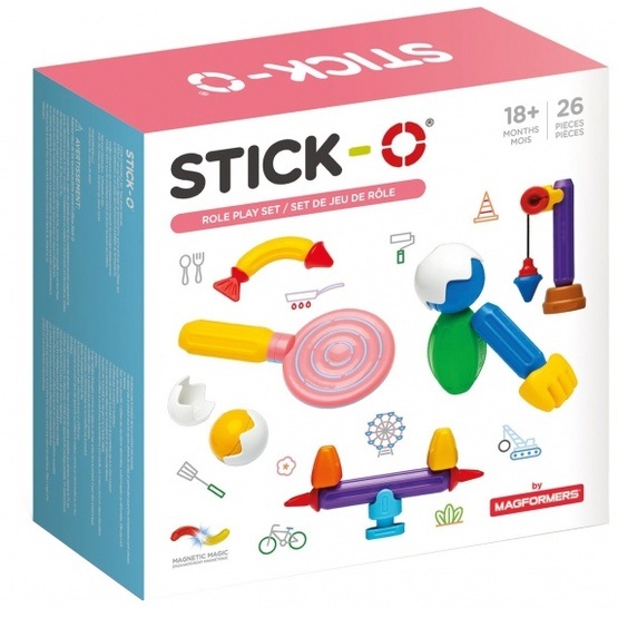 Stick-O - Magnetic Construction Set Role Play 26 Delar Mångfärgad