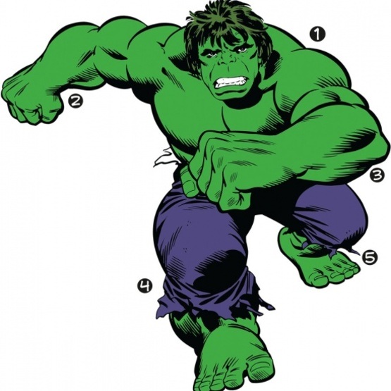 RoomMates Väggklistermärken Marvel Classic Hulk 19 Pieces