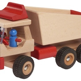 Walter - Dump Truck 34.5 Cm Wood Clear/Röd