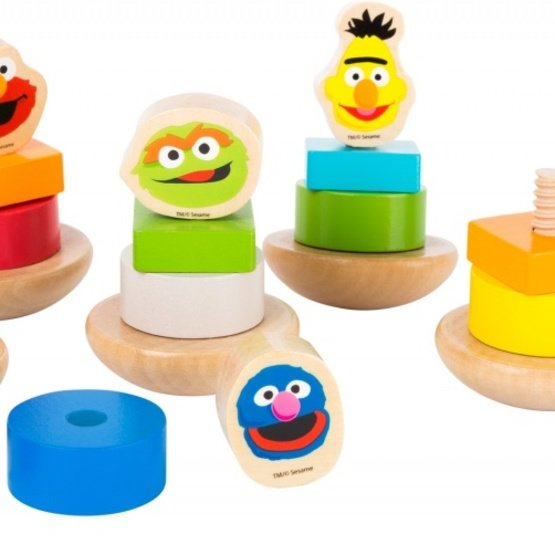 Small Foot Wooden Stacking Figure Sesame Street Cookie Sample 9 Cm