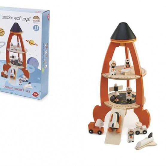 Tender Toys Rocket Play Set Wood Junior 11-Piece
