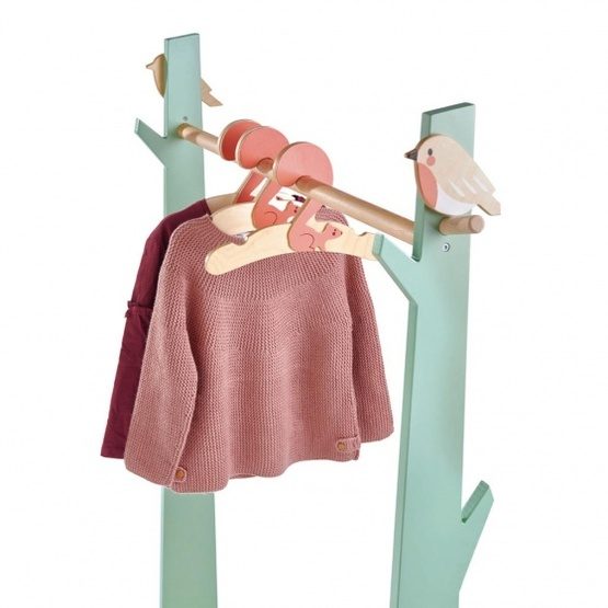 Tender Leaf Toys - Clothes Rack With Clothes Hangers Grön Junior