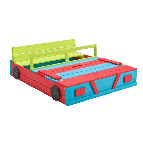 Swing King – Sandlåda Car 120 X 100 Cm Wood Blå/Grön/Röd