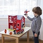 New Classic Toys - Fire Station Junior 41 Cm Wood Röd 7-Piece