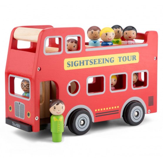 New Classic Toys - Buss City-Tour Little Driver Röd 2 Delar
