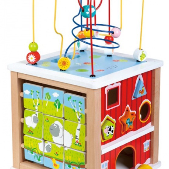 Lelin Toys - Activities Cube Boerderijjunior 28.5 X 51 Cm Wood