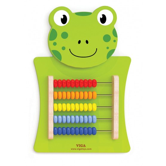 Viga Toys - Väggspel Groda Abacus 55 Cm Grön Trä
