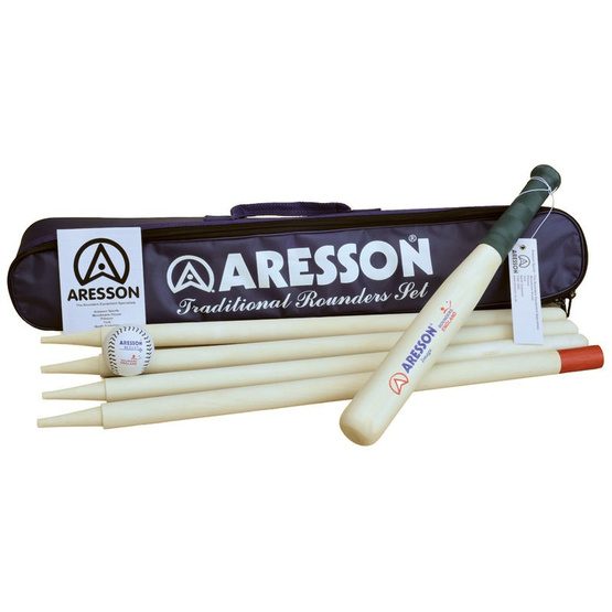 Aresson - Spel Rounders Set Familyball Bat Clear/Grön 8 Delar