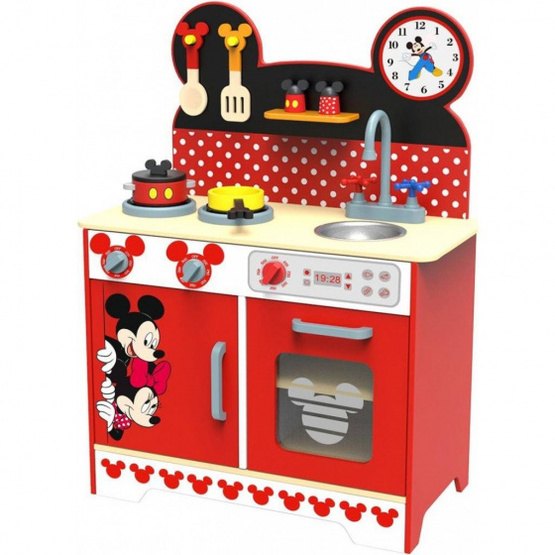 Disney - Toy Kitchen Mickey Mouse 83 Cm Wood Röd/Svart