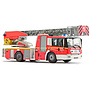 Wiking - Miniature Truck Mb Econic Fire Brigade Die-Cast Zinc 1:43 Röd