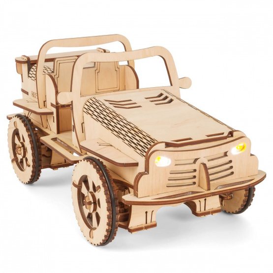 Ecobot - Wooden Model Construction 3D Rc Buggy 35 Cm 155-Piece