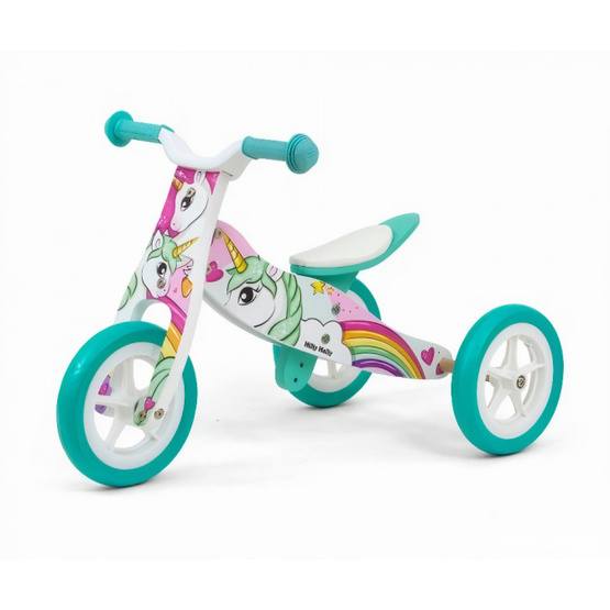 Milly Mally - Trehjuling - Loopfiets Junior Vit/Turkos