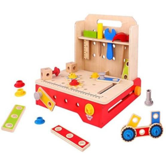 Tooky Toy - Workbench Foldable Junior 30,5 X 30 Cm Wood 36-Piece