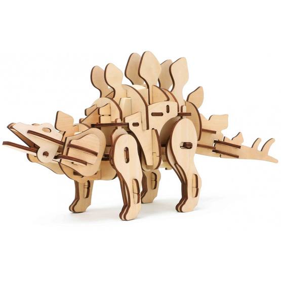 Robotime - 3D Model Construction Stegosaurus 40 Cm Wood Natural 88-Piece