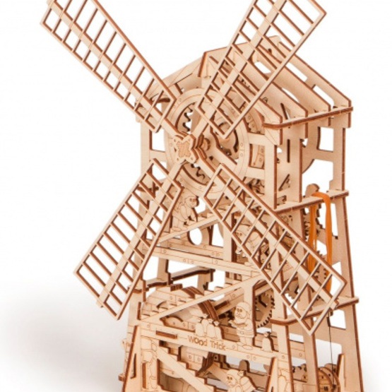 Wood Trick - 3D Model Construction Wind Turbine 38 Cm Wood 80-Piece