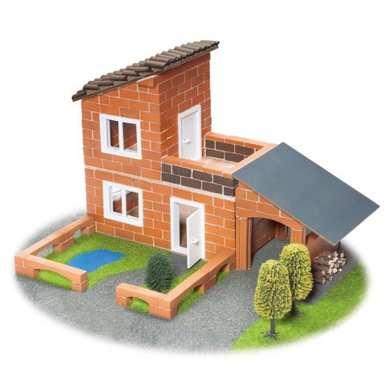 Teifoc - Construction Kit Villa With Garage Stone Brun 330-Piece