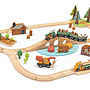 Tender Leaf Toys - Train Set 94 Cm Wood Natural 9-Piece
