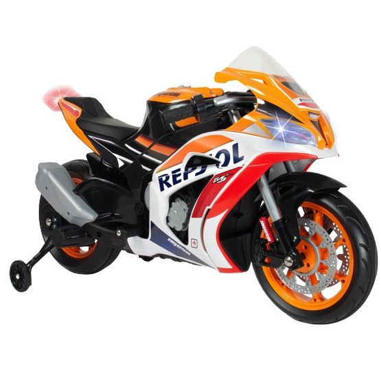 Injusa - Elbil Motorcycle Repsol12V 113 Cm Orange/Vit