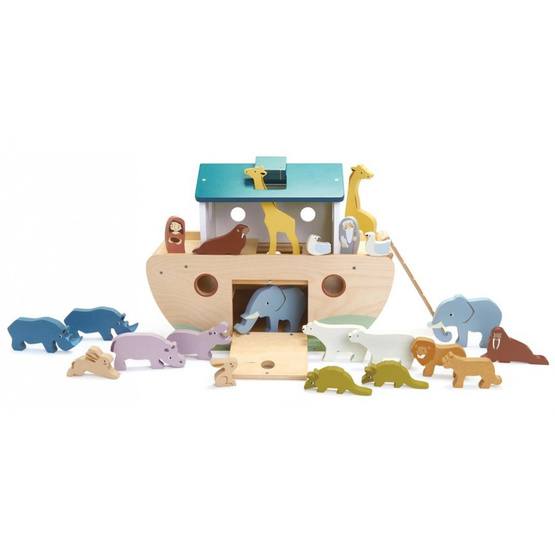 Tender Leaf Toys - Animal Boat Ark From Noah 38 Cm Wood 13-Piece