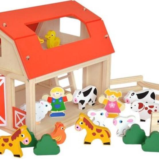 Tooky Toy Play Set Farm Junior 30 X 28 Cm Wood 19-Piece