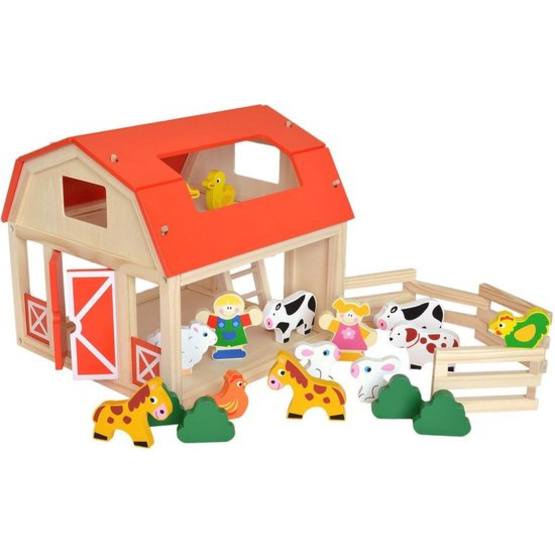 Tooky Toy - Play Set Farm Junior 30 X 28 Cm Wood 19-Piece