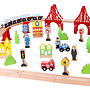 Tooky Toy - Play Set Train Junior 90 X 40 X 12 Cm Wood 55-Piece