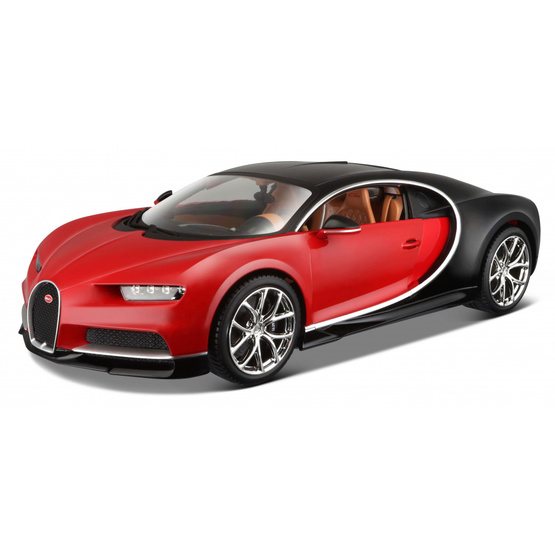 Bburago - Sports Car Bugatti Chiron 1:18 Steel Svart/Röd