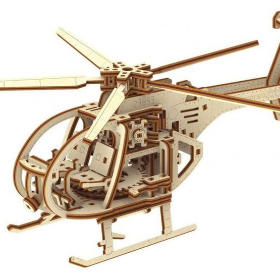 Wooden City Modellsats Helikopter Brun 173 Delar