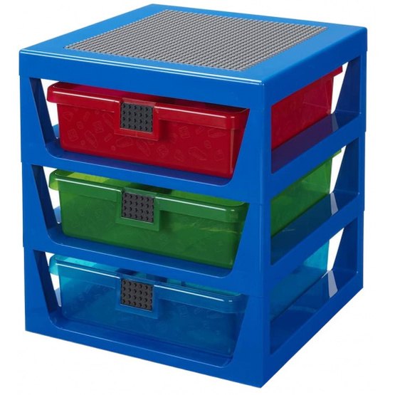 Lego - Storage Shelf 3 Drawers 37.5 X 34.5 Cm Polypropylene/Abs Blå
